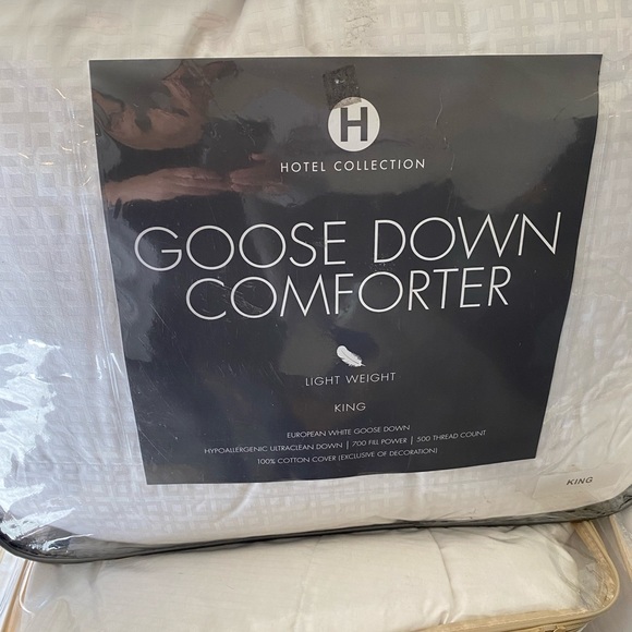 - Hotel Collection Goose down comforter size…good condition